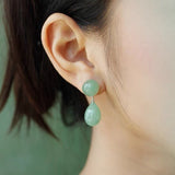 Original Luxury Red Jasper & Green Aventurine Drop Earrings - floysun