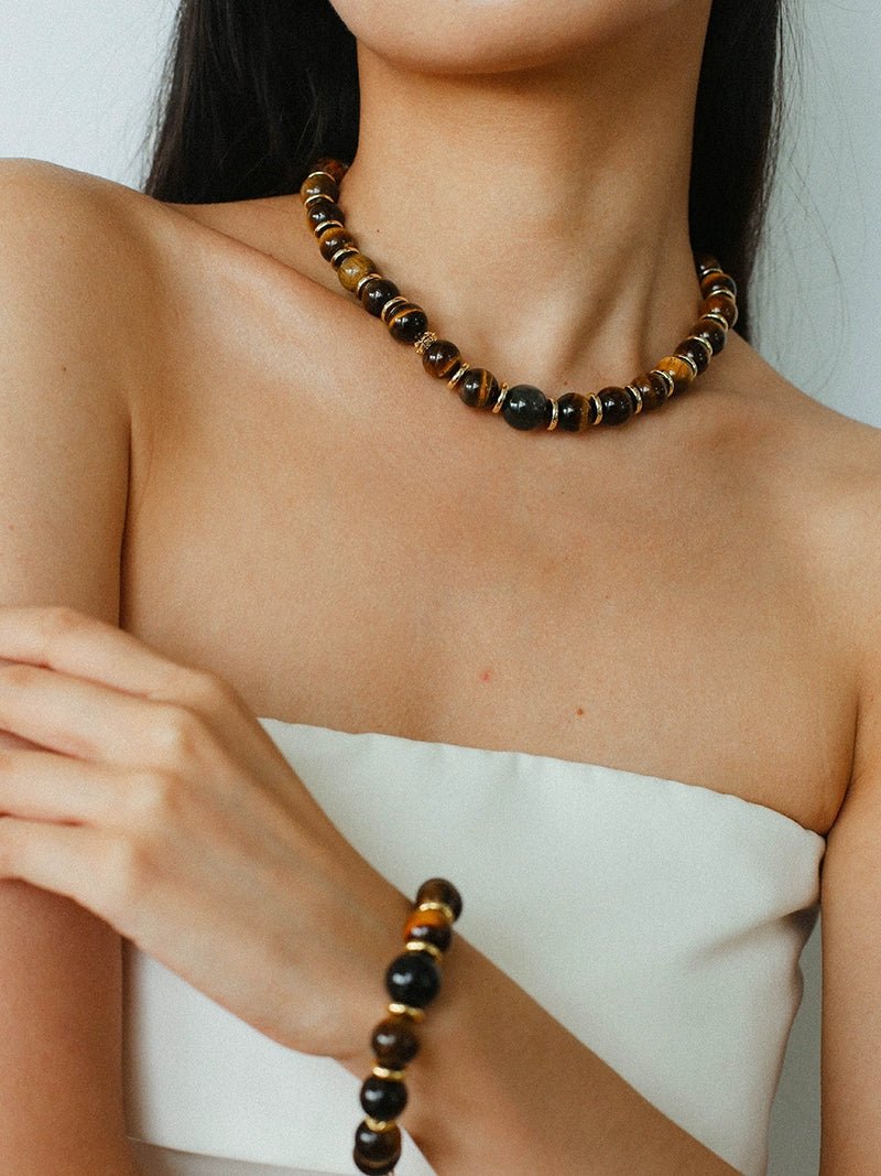 Original Malard Tiger’s Eye Beaded Necklace - floysun