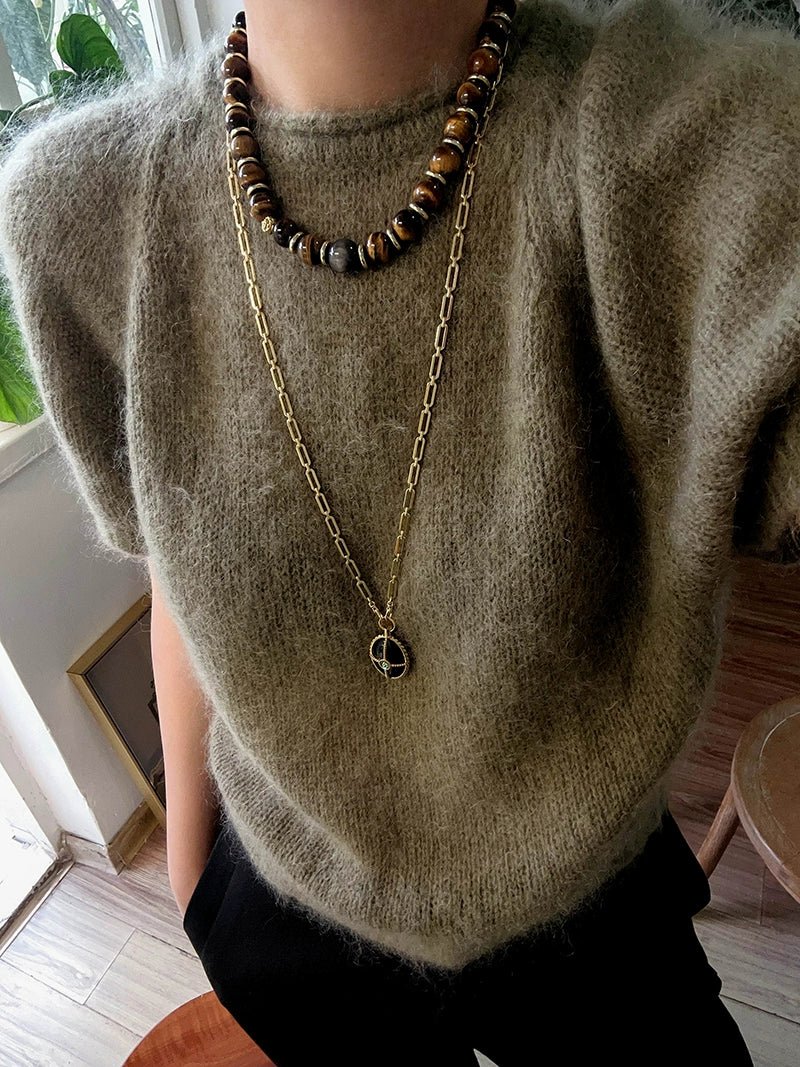 Original Malard Tiger’s Eye Beaded Necklace - floysun