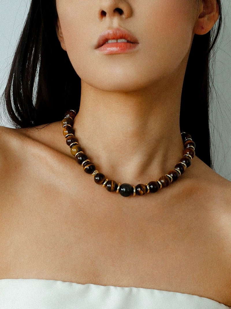 Original Malard Tiger’s Eye Beaded Necklace - floysun