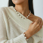 Original Vintage Pearl Gourd Necklace with Tiger’s Eye Beads - floysun