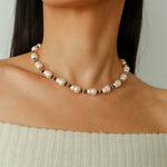 Original Vintage Pearl Gourd Necklace with Tiger’s Eye Beads - floysun