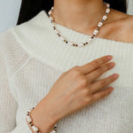 Original Vintage Pearl Gourd Necklace with Tiger’s Eye Beads - floysun