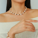 Original Vintage Pearl Gourd Necklace with Tiger’s Eye Beads - floysun