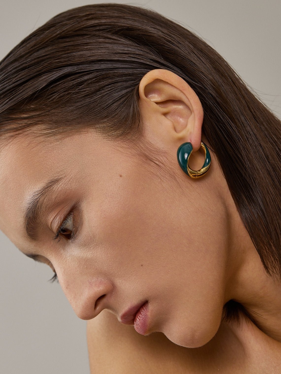 Ouroboros Enamel Hoop Earrings Unique & Minimalist Statement Piece - floysun