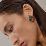 Ouroboros Enamel Hoop Earrings Unique & Minimalist Statement Piece - floysun