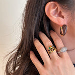 Ouroboros Enamel Hoop Earrings Unique & Minimalist Statement Piece - floysun