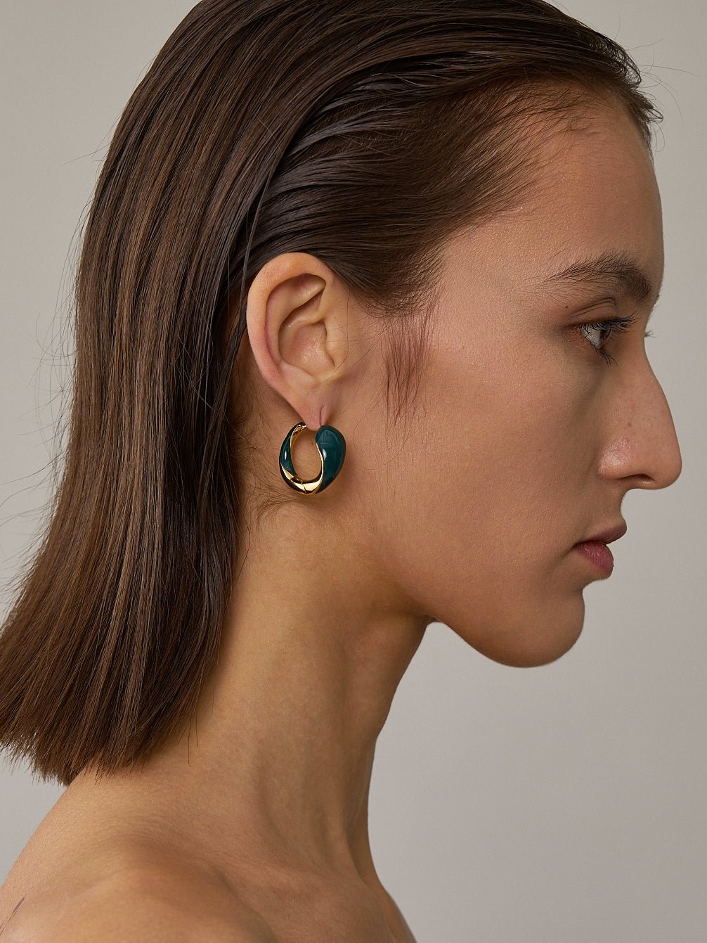 Ouroboros Enamel Hoop Earrings Unique & Minimalist Statement Piece - floysun