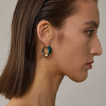 Ouroboros Enamel Hoop Earrings Unique & Minimalist Statement Piece - floysun