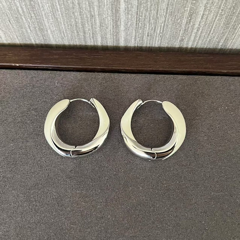 Ouroboros Enamel Hoop Earrings Unique & Minimalist Statement Piece - floysun