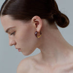 Ouroboros Enamel Hoop Earrings Unique & Minimalist Statement Piece - floysun