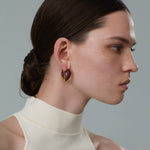 Ouroboros Enamel Hoop Earrings Unique & Minimalist Statement Piece - floysun
