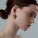 Ouroboros Enamel Hoop Earrings Unique & Minimalist Statement Piece - floysun