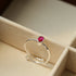 Oval Gem Stacking Ring in 925 Silver - Blue - floysun