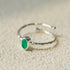 Oval Gem Stacking Ring in 925 Silver - Blue - floysun