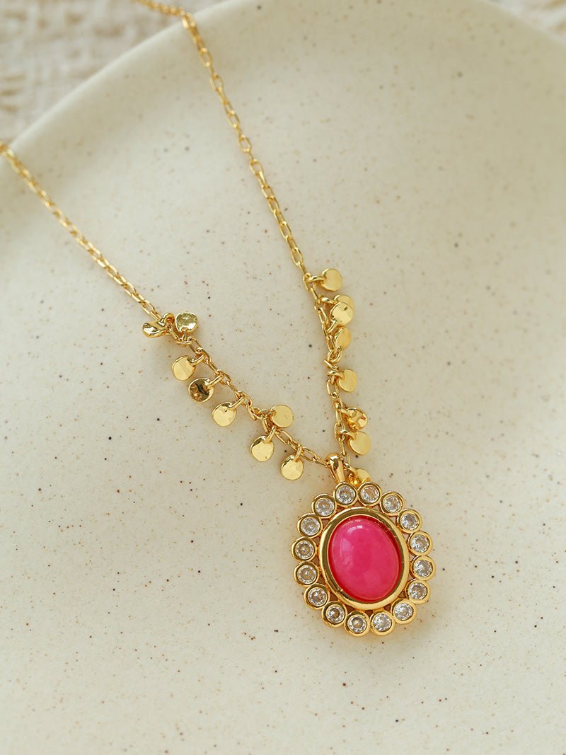 Oval Gemstone Pendant Necklace - floysun