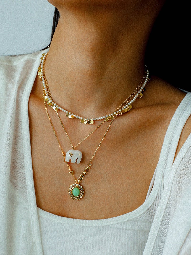 Oval Gemstone Pendant Necklace - floysun