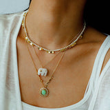 Oval Gemstone Pendant Necklace - floysun