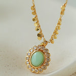 Oval Gemstone Pendant Necklace - floysun