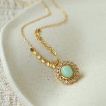Oval Gemstone Pendant Necklace - floysun