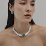 Oval Gemstone Stud Earrings - floysun