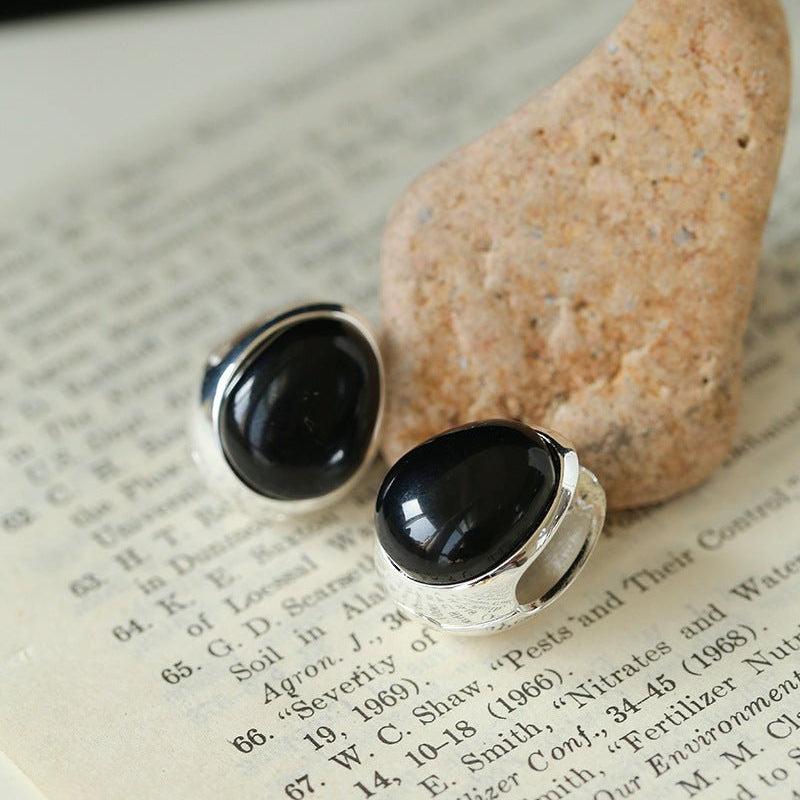 Oval Gemstone Stud Earrings - floysun