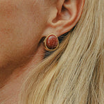 Oval Gemstone Stud Earrings - floysun
