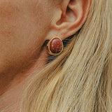 Oval Gemstone Stud Earrings - floysun