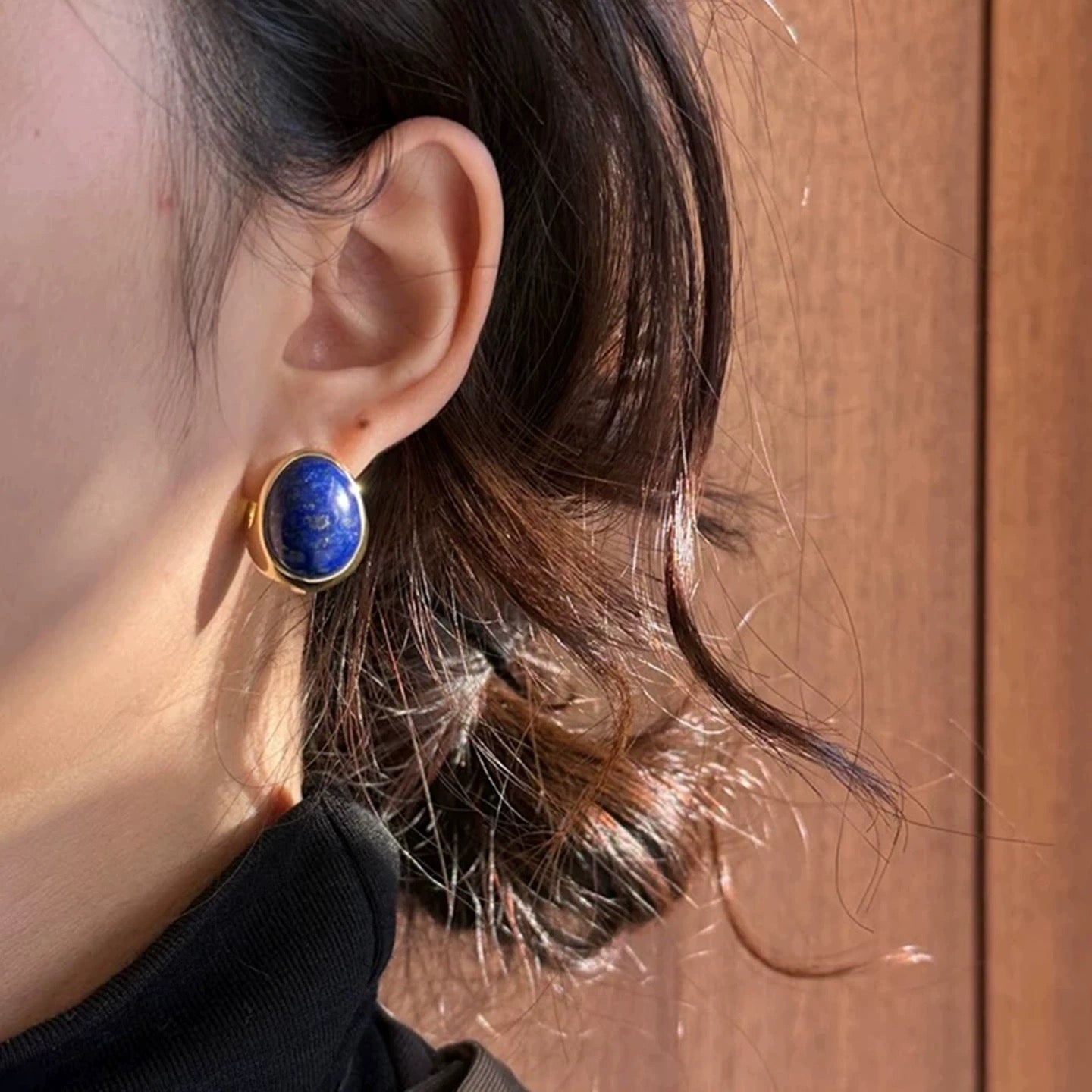 Oval Gemstone Stud Earrings - floysun