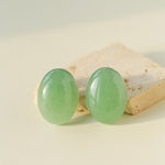 Oval Geometric Agate Stud Earrings - floysun