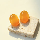 Oval Geometric Agate Stud Earrings - floysun