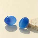 Oval Geometric Agate Stud Earrings - floysun