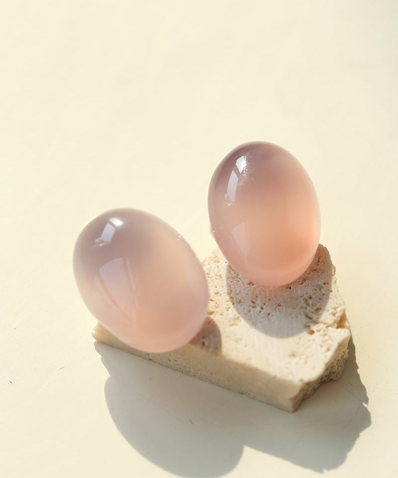 Oval Geometric Agate Stud Earrings - floysun