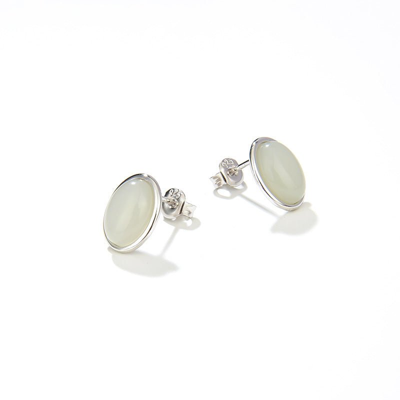 Oval Glass Stud Earrings - floysun