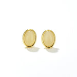 Oval Glass Stud Earrings - floysun