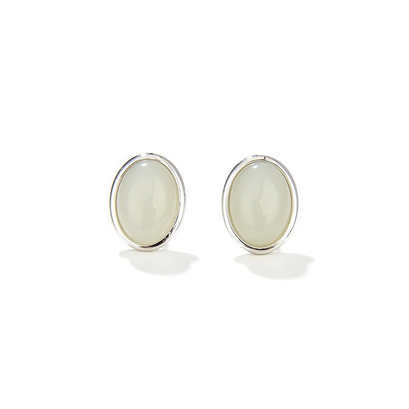 Oval Glass Stud Earrings - floysun
