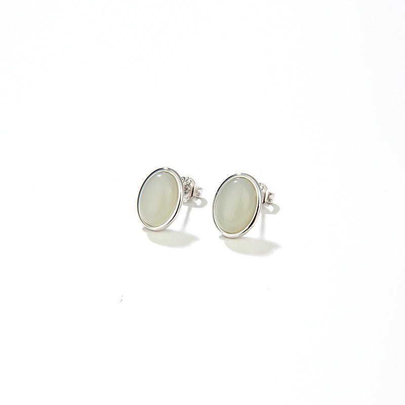 Oval Glass Stud Earrings - floysun