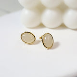 Oval Glass Stud Earrings - floysun