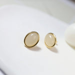 Oval Glass Stud Earrings - floysun