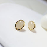 Oval Glass Stud Earrings - floysun