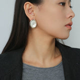 Oval Mother - of - Pearl & Tiger’s Eye Stud Earrings - floysun