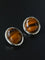 Oval Mother - of - Pearl & Tiger’s Eye Stud Earrings - floysun