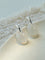 Oval Natural Red Agate And White Agate C-Shaped Earrings - floysun