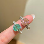 Oval Paraiba Green Tourmaline Ring - floysun