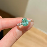 Oval Paraiba Green Tourmaline Ring - floysun