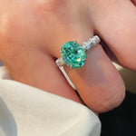 Oval Paraiba Green Tourmaline Ring - floysun