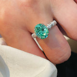 Oval Paraiba Green Tourmaline Ring - floysun