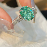 Oval Paraiba Green Tourmaline Ring - floysun