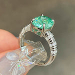 Oval Paraiba Green Tourmaline Ring - floysun