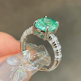 Oval Paraiba Green Tourmaline Ring - floysun
